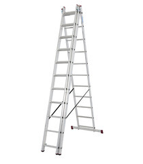 Лестница алюминиевая трансформер трехсекционная 11 ступеней Krause универсальная - фото 10