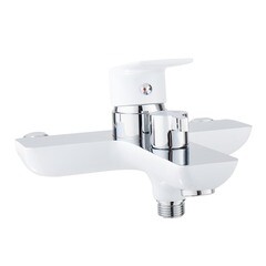 Смеситель для ванны Lavelly White Modern хром/белый однорычажный с коротким изливом с лейкой (623749) - фото 4