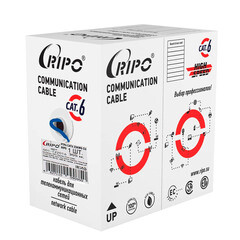 Интернет-кабель (витая пара) FTP CAT6 4х2х0,57 мм экранированный Ripo синий (305 м) - фото 2