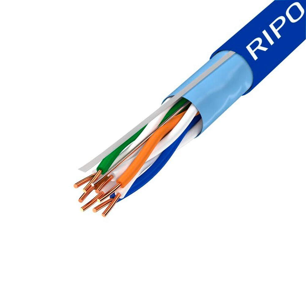 Изображение товара FTP CAT6 кабель витая пара 100 м синего цвета для Ethernet, экранированный, Ripo
