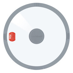 Крышка стеклянная Master House Белла с силиконовым ободом d22 см серая - фото 3