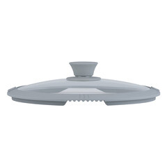 Крышка стеклянная Master House Белла с силиконовым ободом d22 см серая - фото 1