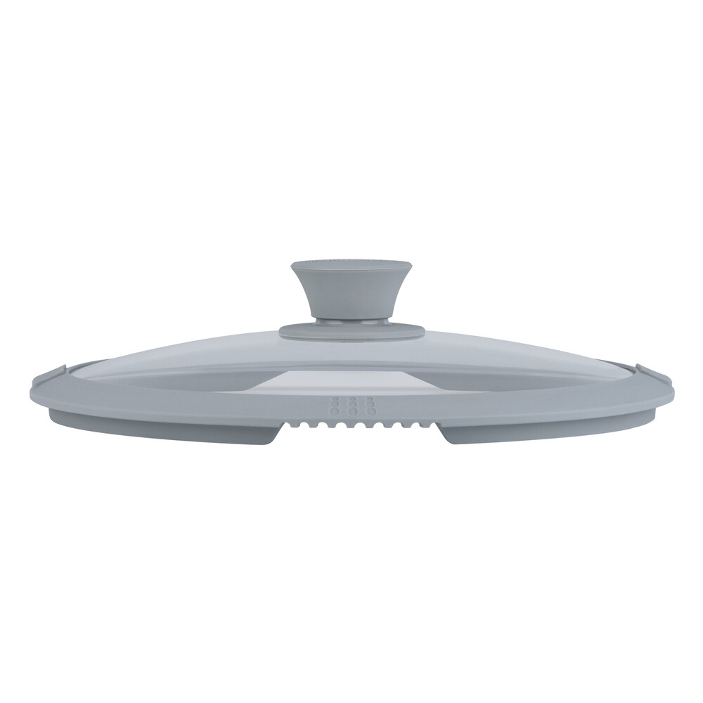 Крышка стеклянная Master House Белла с силиконовым ободом d22 см серая