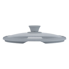 Крышка стеклянная Master House Белла с силиконовым ободом d24 см серая - фото 2