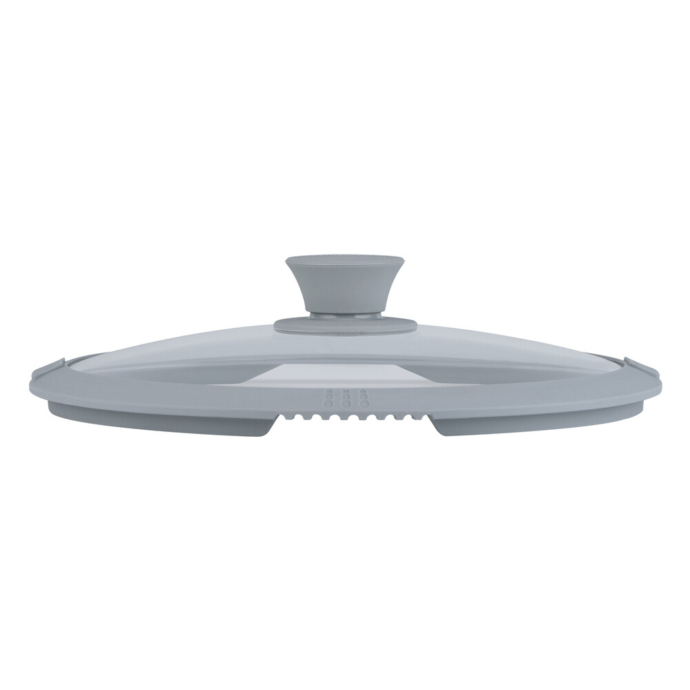 Крышка стеклянная Master House Белла с силиконовым ободом d24 см серая