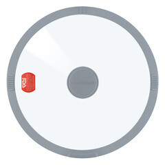 Крышка стеклянная Master House Белла с силиконовым ободом d28 см серая - фото 4