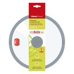 Крышка стеклянная Master House Белла с силиконовым ободом d28 см серая - фото 2