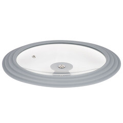 Крышка стеклянная Master House Моника с силиконовым ободом d20/22/24 см серая - фото 2