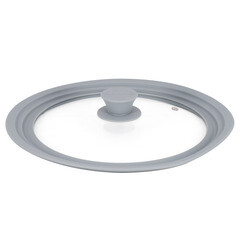 Крышка стеклянная Master House Моника с силиконовым ободом d24/26/28 см серая - фото 1