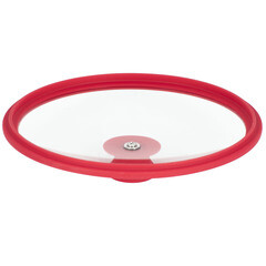 Крышка стеклянная Master House София с силиконовым ободом d24 см красная - фото 3