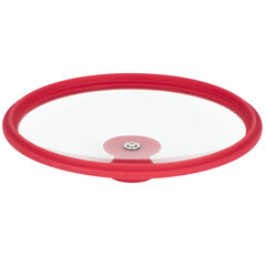 Крышка стеклянная Master House София с силиконовым ободом d28 см красная - фото 3
