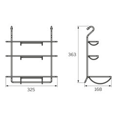 Держатель на рейлинг для рулонов и бумажного полотенца 325х168х363 мм хром (MX-065) - фото 2