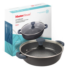 Сотейник Master House Шеф Андреа d24 см литой алюминий с антипригарным покрытием с крышкой (75346) - фото 4