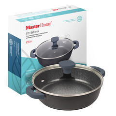 Сотейник Master House Шеф Андреа d28 см литой алюминий с антипригарным покрытием с крышкой (75347) - фото 3