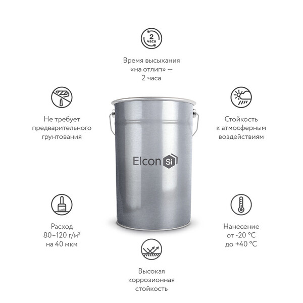 Грунт-эмаль по ржавчине Elcon ХВ-0278 черная матовая 25 кг — купить в ...