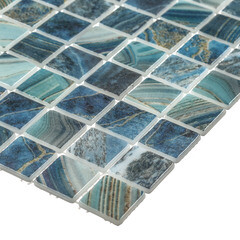 Мозаика Vidrepur Nature Royal голубая стеклянная 317х317х4 мм глянцевая - фото 6