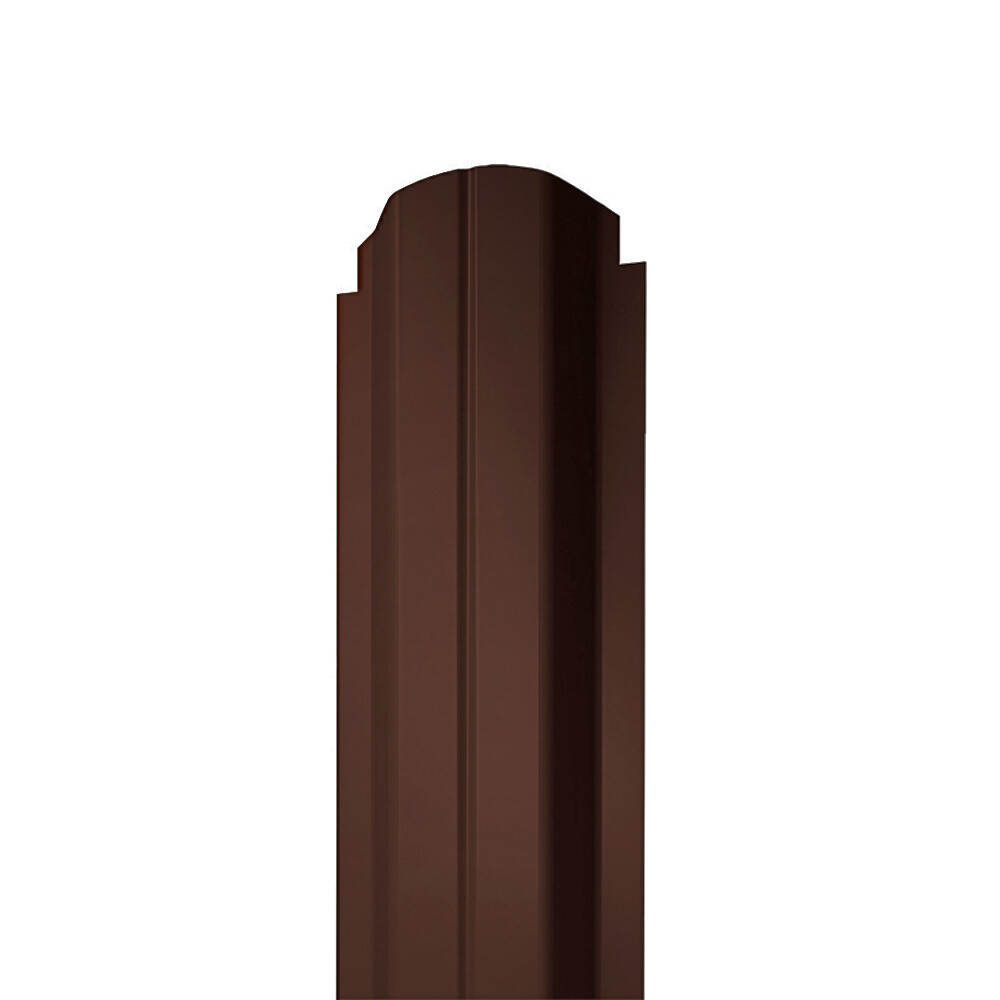 Изображение товара Евроштакетник двухсторонний П-образный 0,4 мм 100х2000 мм коричневый RAL 8017 фигурный срез