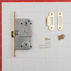 Замок врезной Palladium 390 PB для межкомнатной двери под фиксатор латунь - фото 2