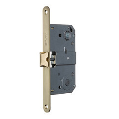 Замок врезной Palladium 390 SB для межкомнатной двери под фиксатор матовая латунь - фото 1