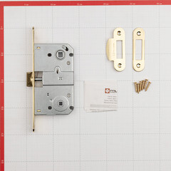 Замок врезной Palladium 390 SB для межкомнатной двери под фиксатор матовая латунь - фото 3