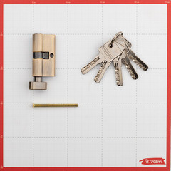 Цилиндр Palladium 60 C BK AB 60 30х30 мм ключ/вертушка античная бронза - фото 3