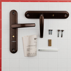 Ручка дверная Гардиан 41.31 прямоугольная розетка античная медь - фото 4