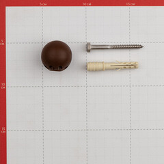 Упор дверной с крепежом коричневый - фото 3