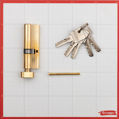 Цилиндр Palladium C BK PB 90 35х55 мм ключ/вертушка латунь - фото 2