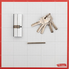 Цилиндр Palladium C ET CP 80 35х45 мм ключ/ключ хром - фото 2