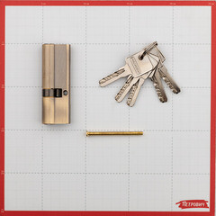 Цилиндр Palladium C ET AB 90 35х55 мм ключ/ключ античная бронза - фото 2