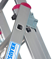 Лестница алюминиевая трансформер трехсекционная 11 ступеней Krause универсальная - фото 7