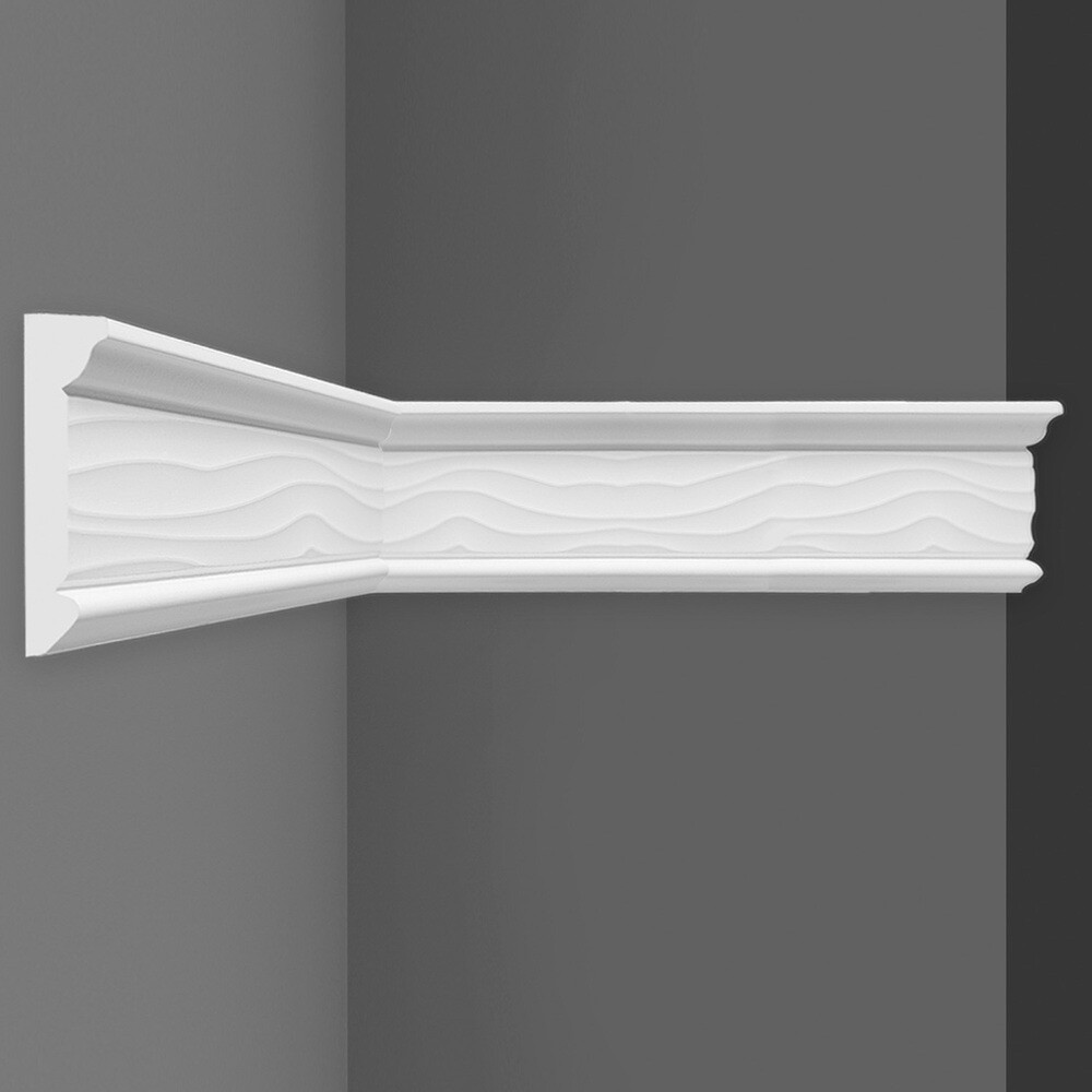 Изображение товара Молдинг из экополимера ударопрочный 60х17х2000 мм под покраску Stenopol C7219 белый