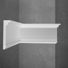 Молдинг из экополимера ударопрочный 100х25х2000 мм под покраску Stenopol C7227 белый - фото 1