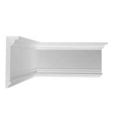 Молдинг из экополимера ударопрочный 100х25х2000 мм под покраску Stenopol C7227 белый - фото 2