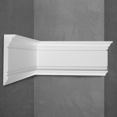 Молдинг из экополимера ударопрочный 90х20х2000 мм под покраску Stenopol C7226 белый - фото 3