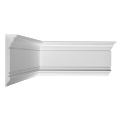 Молдинг из экополимера ударопрочный 90х20х2000 мм под покраску Stenopol C7226 белый - фото 1