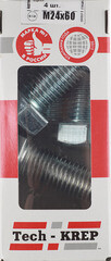 Болт оцинкованный M24x60 мм DIN 933 (4 шт.) - фото 3