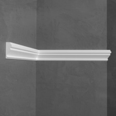 Молдинг из экополимера ударопрочный 60х22х2000 мм под покраску Stenopol C7161 белый - фото 1