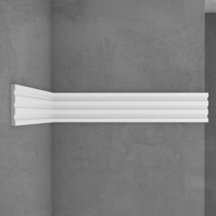 Молдинг из экополимера ударопрочный 100х11х2400 мм под покраску Stenopol C7201 белый - фото 2