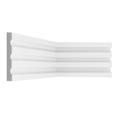 Молдинг из экополимера ударопрочный 100х11х2400 мм под покраску Stenopol C7201 белый - фото 1
