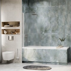 Шторка на ванну распашная 80х140х0,6 см профиль серебро WasserKraft Berkel 48P (48P01-80L Matt glass) - фото 2