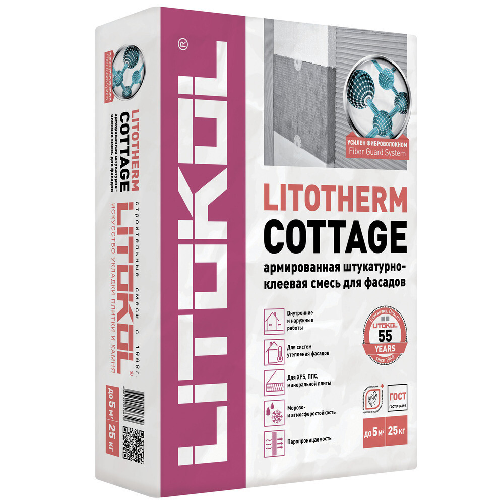 Изображение товара Штукатурно-клеевая смесь Litokol Litotherm Cottage 25 кг