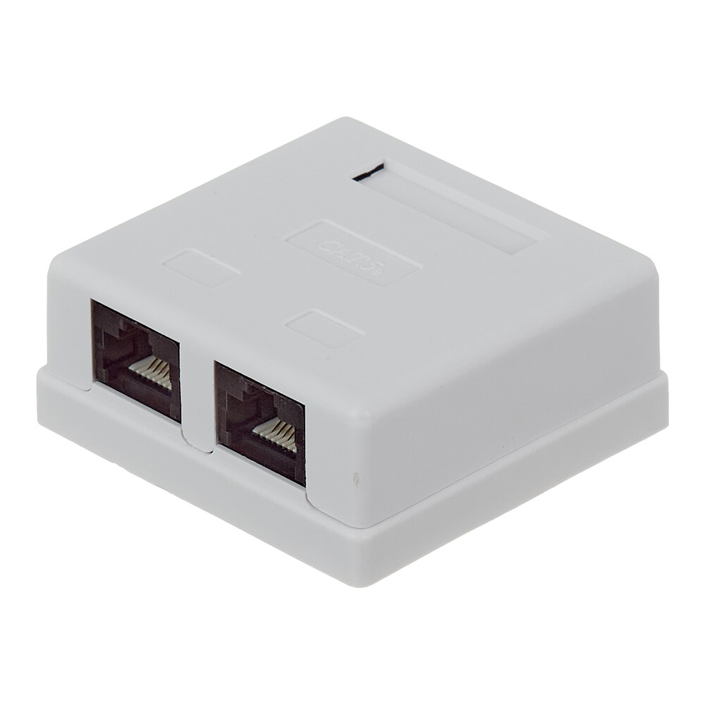 Изображение товара Розетка компьютерная Hyperline 8P8C CAT5e 2 гнезда для Ethernet кабеля