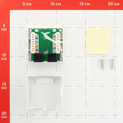 Розетка компьютерная Hyperline 8P8C CAT5e 2 гнезда (430234) - фото 3