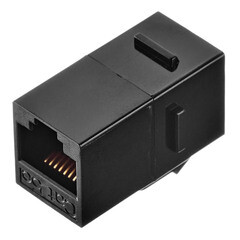 Переходник компьютерный Hyperline RJ45 8P8C CAT5e черный (444914) - фото 4