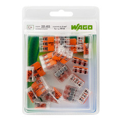 Клемма на 3 провода Wago 221-613 0,5-6 кв.мм с рычажками без пасты (20 шт.) (УТ-0318416/604422) - фото 3