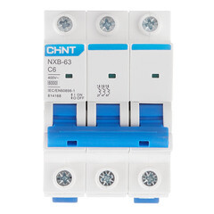 Автоматический выключатель Chint NXB-63 (814168) 3P 6А тип С 6 кА 400 В на DIN-рейку