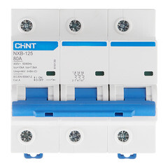 Изображение товара Автоматический выключатель модульный Chint NXB-125 3P 80А тип C 10 кА 400 В (816139)