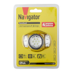 Фонарь налобный Navigator NPT светодиодный 7 LED 0,5 Вт на батарейках AAA ударопрочный пластик 4 режима (94916) - фото 3