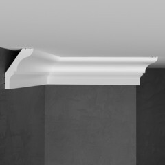 Плинтус потолочный из экополимера ударопрочный 55х39х2000 мм Stenopol C7112 - фото 1